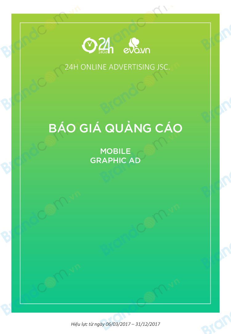 Bảng giá quảng cáo banner mobile trên 24h.com.vn