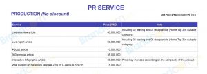 Bảng giá đăng bài PR trên zing.vn